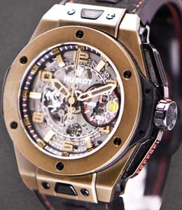 Big Bang 45mm Magic Gold Automatic in Magic Gold - 500 pcs. on Black Rubber Strap with Skeleton Dial