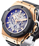 King Power Big Bang Unico King Gold in Rose Gold with Carbon Bezel on Black Rubber Strap with Sapphire Dial