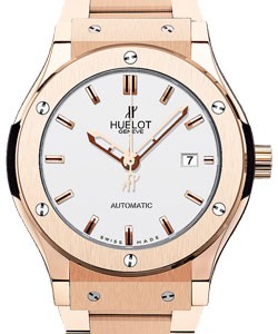 Classic Fusion 42mm in Rose Gold on Rose Gold Bracelet with Opaline White Dial
