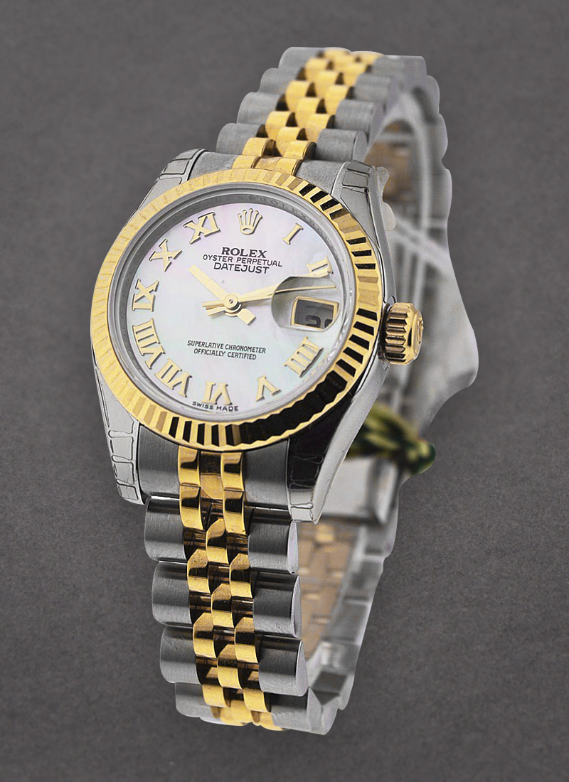 Rolex Unworn Datejust 26mm in Steel with Yellow Gold Fluted Bezel