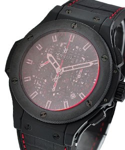Aero Bang Jet Li Black Ceramic on Rubber Strap with Black Skeleton Dial