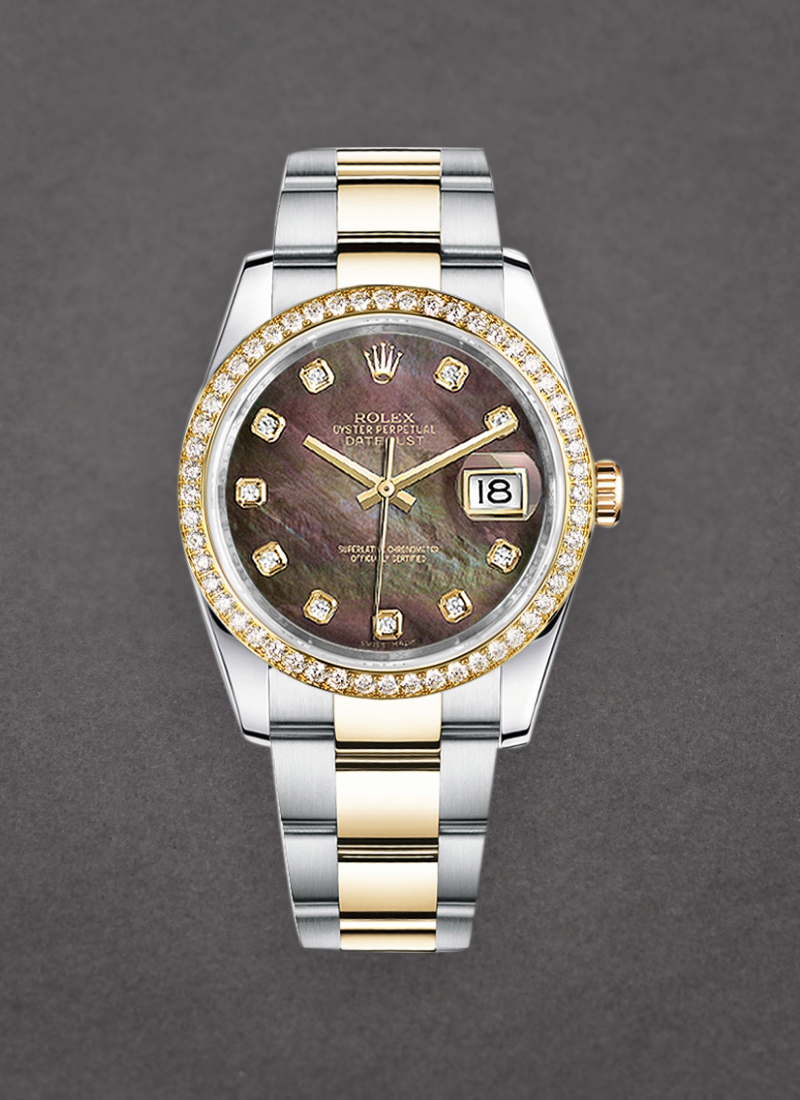 Rolex Unworn 2-Tone Datejust 36mm in Steel with Diamond Bezel