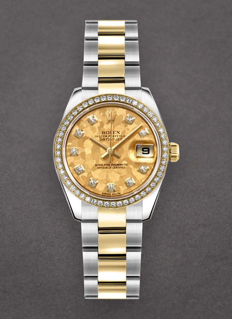 Rolex Unworn Datejust 26mm in Yellow Gold with Diamond Bezel