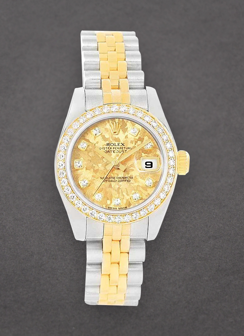 Rolex Unworn Datejust 26mm Ladies in Steel with Yellow Gold Diamond Bezel