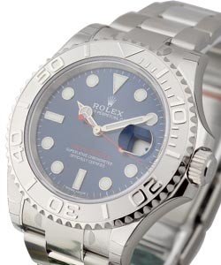 Yacht-Master 40mm in Steel with Platinum Bezel on Oyster Bracelet with Blue Sunray Dial