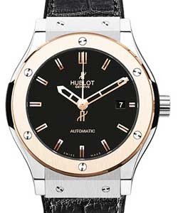 Classic Fusion 38mm Automatic in  Zirconium with Rose Gold Bezel on Black Gummy Leather with Black Dial