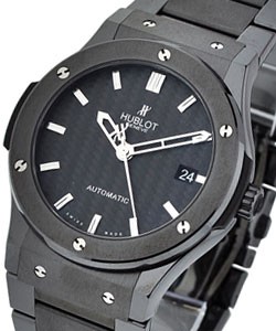 Classic Fusion 45mm in Ceramic on Black Ceramic Bracelet with Black Dial