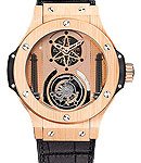 Vendome Tourbillon Gold in Rose Gold  on Gummy Leather & Rubber Strap with Red Gold Dial