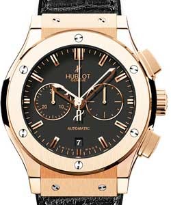 Classic Fusion 45mm in Rose Gold on Black Alligator Leather Strap with Black Dial
