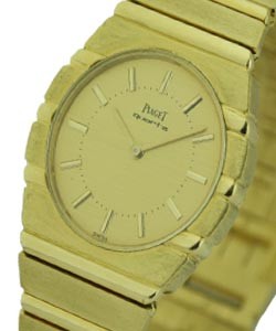 27mm  Ladies Round Polo Yellow Gold with Champagne Stick Dial