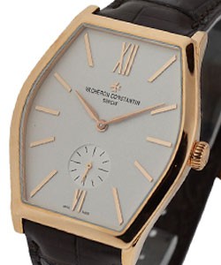 Malte Small Seconds in Rose Gold on Brown Crocodile Strap with Silvewr Sandblasted Dial