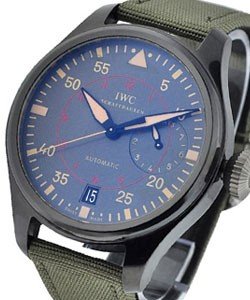 Big Pilot Top Gun Miramar in Black Ceramic on Green Fabric Strap with Anthracite Dial