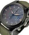 Pilots Chronograph Top Gun Miramar in Black Ceramic On Green Fabric Strap with Anthracite Dial