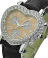 Romantic Heart Chronograph - Diamond Bezel White Gold on Strap with Salmon Dial