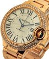 Ballon Bleu 33mm with Diamond Bezel Rose Gold on Bracelet with Silver Dial