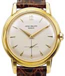 Vintage 2551 Men's Automatic in Yellow Gold on Brown Crocodile Leather Strap with Silver Dial