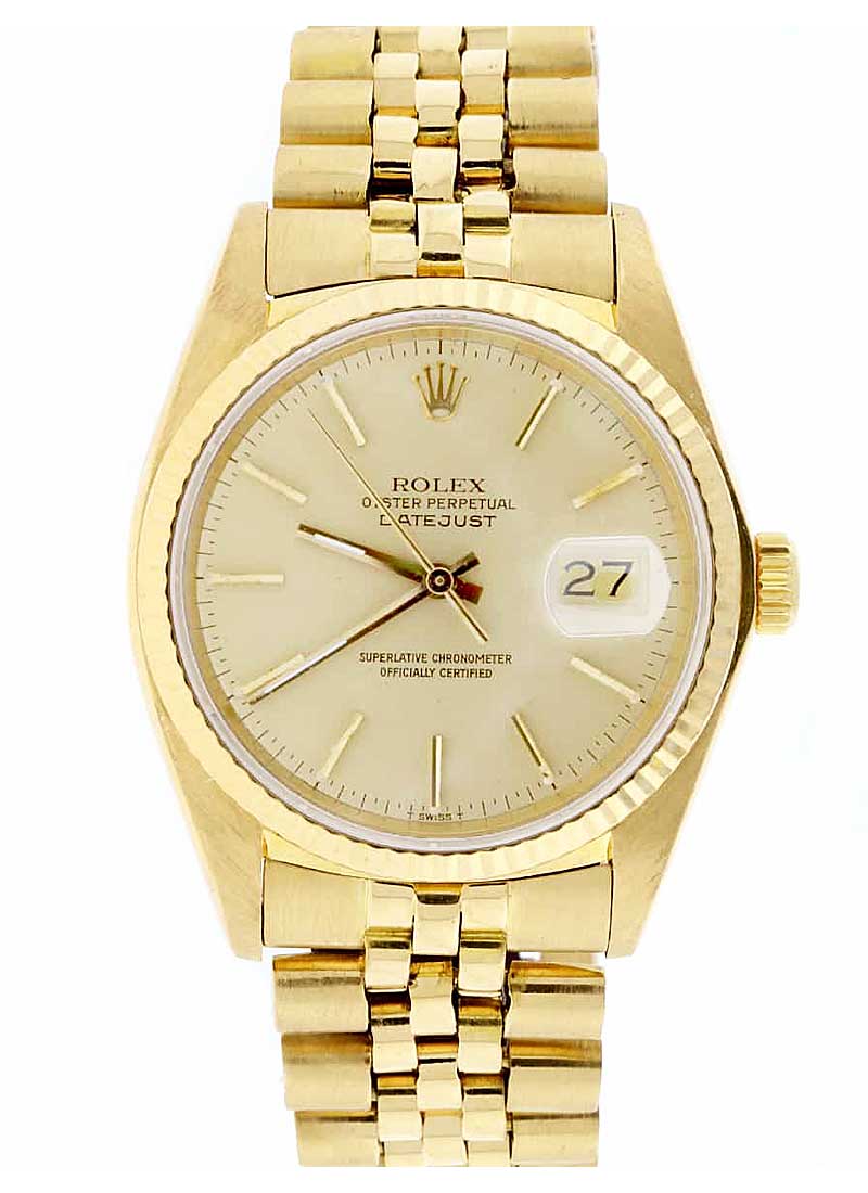 Pre-Owned Rolex Datejust 36mm in Yellow Gold with Fluted Bezel