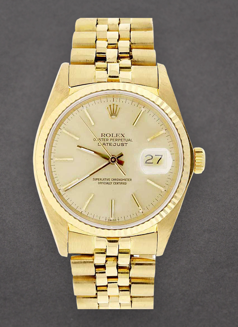 Pre-Owned Rolex Datejust 36mm in Yellow Gold with Fluted Bezel