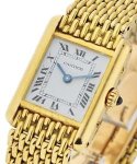Tank Louis Cartier Small  on Yellow Gold Bracelet with White Dial 