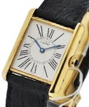 must de Cartier Vermeil YG Plated on Strap with Silver Dial