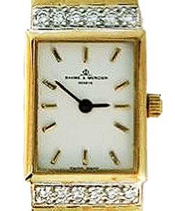 Classic Lady''''s with Diamonds Yellow Gold on Bracelet with White Dial