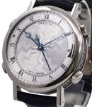 Classique Musical 48mm Automatic in White Gold On Black Alligator Leather Strap with Silver Dial