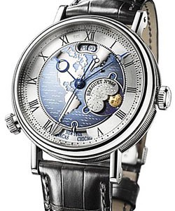 Classique Hora Mundi Americas Platinum on Strap with Silvered Gold US Dial