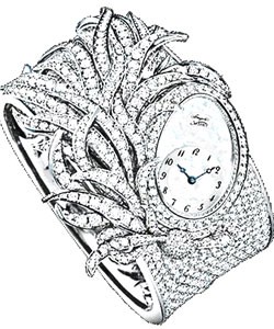 High Jewellery Timepiece White Gold-Diamonds on Bracelet with White MOP Dial