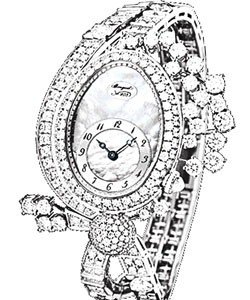 High Jewellery Timepiece White Gold on White Gold Bracelet with Silver MOP Dial