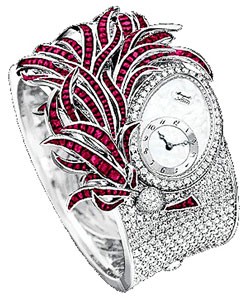 High Jewellery Timepiece White Gold-Diamonds on Bracelet with MOP Diamond Dial