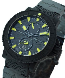 Marine Maxi Diver Black Sea in Rubber coated Steel  - Limited Edition to 1846 on Black Rubber Strap with Black-Yellow Dial