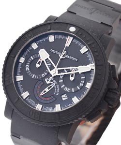Black Sea Chronograph in Rubber Coated Steel on Black Rubber Strap with Black Dial