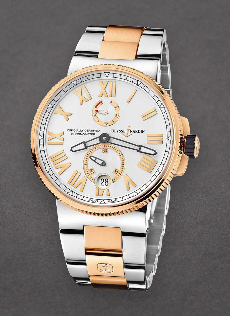 Ulysse Nardin Marine Chronometer 45mm in Steel and Rose Gold Bezel