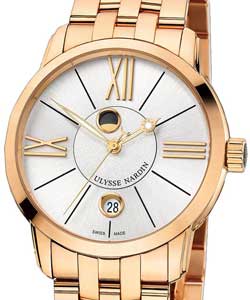Classico Luna 40mm in Rose Gold on Rose Gold Bracelet with Silver Dial