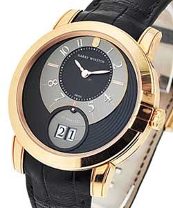 Midnight Big Date 42mm in Rose Gold on Black Alligator Leather Strap with Black Guilloche Dial