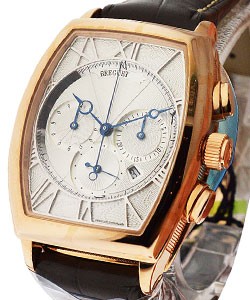 Heritage Chronograph in Rose Gold on Brown Leather Strap with Silver Dial