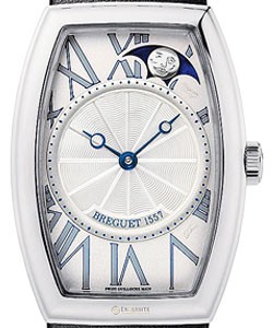 Heritage Phases de Lune Retrograde White Gold on Strap with Mother of Pearl Dial