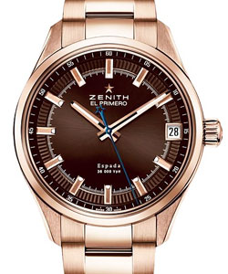 El Primero Espada Series in Rose Gold On Rose Gold Bracelet with Brown Index Dial