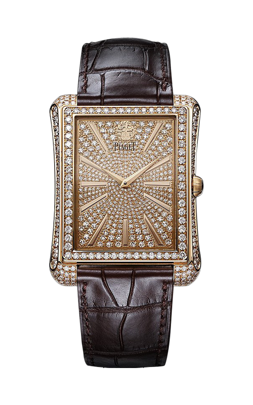 Black Tie Emperor in Rose Gold with Diamond Bezel on Brown Crocodile Leather Strap with Rose Gold Diamond Dial