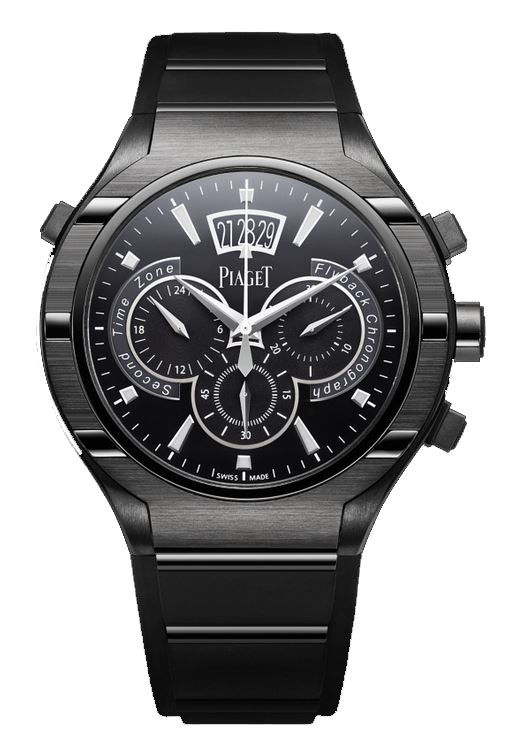 Polo FortyFive in DLC Titanium on Steel and Rubber Strap with Black Dial