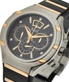 Polo FortyFive 45mm Chronograph Titanium & Rose Gold on Rubber Strap with Black Dial