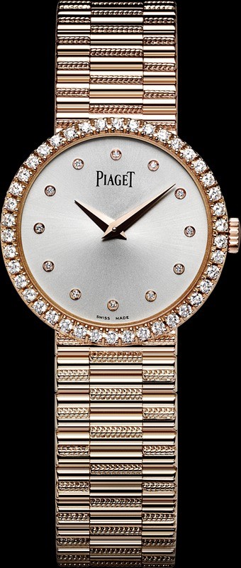 Traditional Watch in Rose Gold with Diamond Bezel on Rose Gold Bracelet with Silver & Diamond Dial