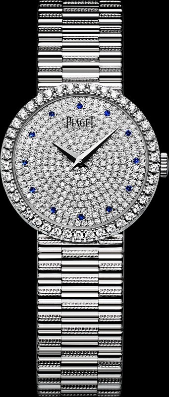 Traditional Watch in White Gold with Diamond Bezel on White Gold Bracelet with Pave Diamond Dial