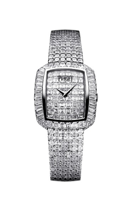 Piaget Limelight Elongated-Cushion Shaped Watch in White Gold with Diamond Bezel