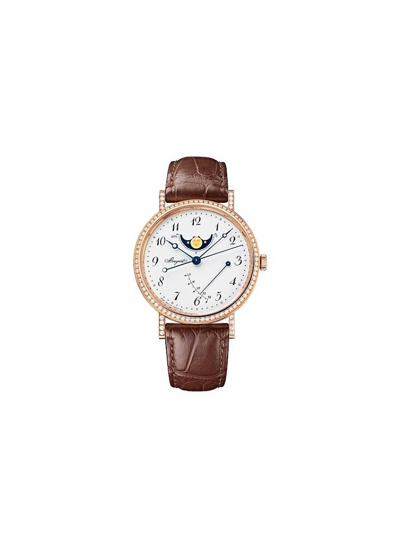 Breguet Classique Moon Phase in Rose Gold with Diamond Bezel