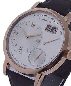 Grande Lange 1 Mechanical in Rose Gold On Brown Crocodile Leather Strap with Silver Dial