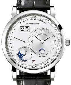 Lange 1 Tourbillon Perpetual in Platinum on Black Leather Strap with Silver Dial - Limited to 100pcs