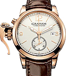 Chronofighter 1695 Hosty Totsy in Rose Gold on Brown Alligator Leather Strap with Silver White Dial