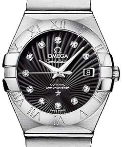 Constellation Brushed Chronometer Steel on Bracelet with Black Diamond Dial