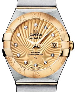Constellation Brushed Chronometer in Two Tone on Steel and Yellow Gold Bracelet with Champagne Dial